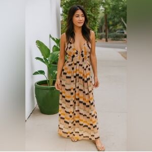 Angie Strappy Maxi Dress Flowy Large Vacation Beach